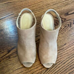 Michael Kors tan suede 4 inch heels